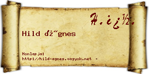Hild Ágnes névjegykártya